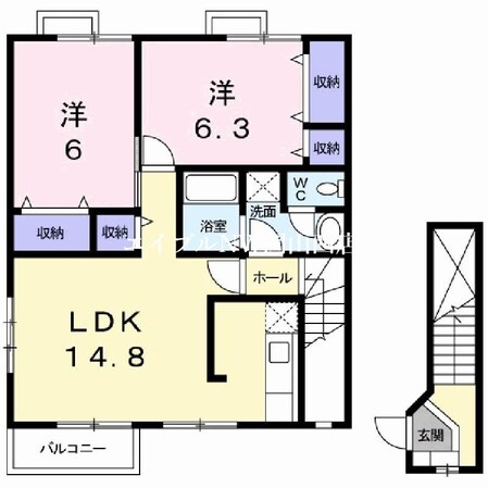 ガーデンコートＢの物件間取画像